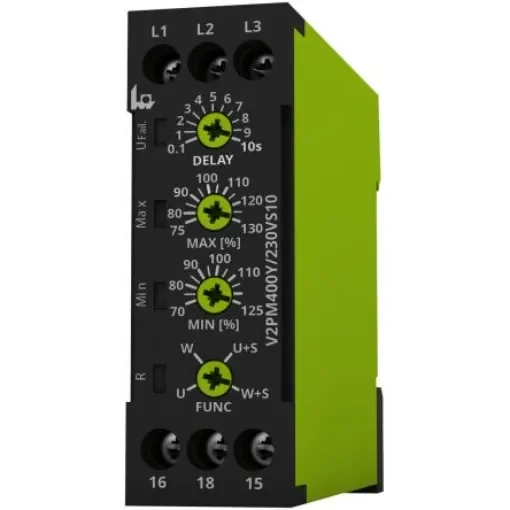 Tele Phase Monitoring Relay, 1, 3 Phase, SPDT, DIN Rail - V2PM400Y/230VS10 product image