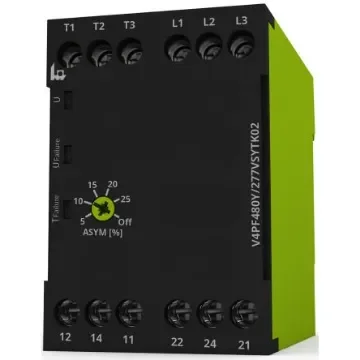 Tele Phase, Temperature Monitoring Relay, 3 Phase, DPDT, DIN Rail - V4PF480Y/277VSYTK02 product image