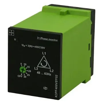 Tele Phase, Voltage Monitoring Relay, 3 Phase, DPDT, Maximum of 400 V, DIN Rail - K3PF400VSY02 product image
