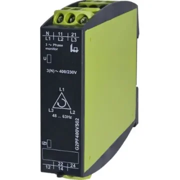 Tele Phase, Voltage Monitoring Relay, 3 Phase, DPDT, Maximum of 400 V, DIN Rail - G2PF400VS02 product image