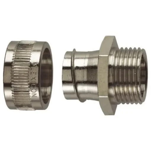 Flexicon Fixed External Thread Fitting, Conduit Fitting, 12mm Nominal Size, M16, 316 Stainless Steel IP40 rating - SSU12-M16-M product image