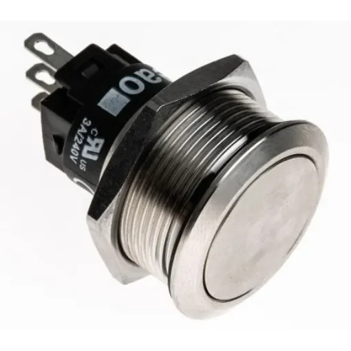 EAO 82 Series Push Button Switch, Momentary, Panel Mount, 22.3mm Cutout, SPDT, 240V, IP65, IP67 - 82-6151.1000 product image