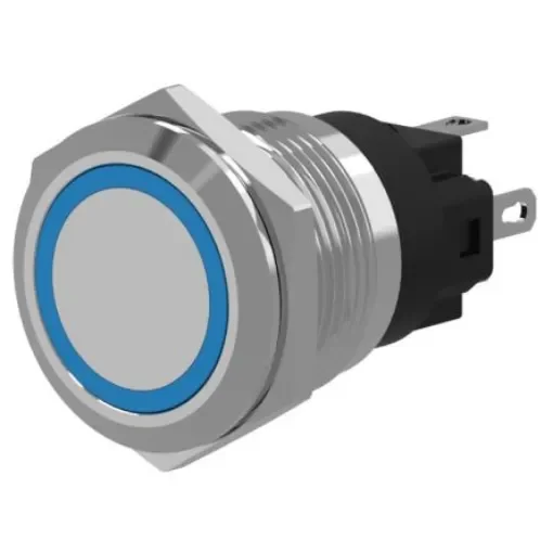 EAO 82 Series Illuminated Push Button Switch, Momentary, Panel Mount, 22.3mm Cutout, SPDT, Red LED, 240V, IP65, IP67 - 82-6151.1114 product image
