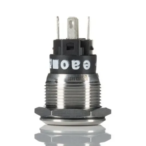 EAO 82 Series Illuminated Push Button Switch, Momentary, Panel Mount, 19mm Cutout, SPDT, Green LED, 240V, IP65, IP67 - 82-5153.1133 product image