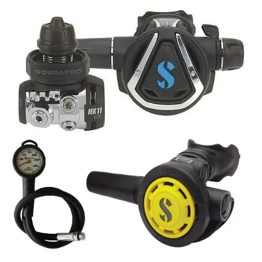 Scubapro - MK11 EVO DIN C370 Diving Regulator Set - Complete Pack product image