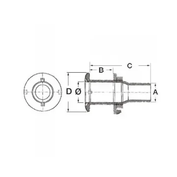 Osculati - AISI 316 Hull Pass 1 1/4" x 39 mm product image