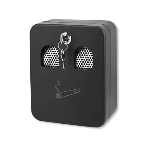smoking - Black Square Wall Mounted Ashtray with Keys product image