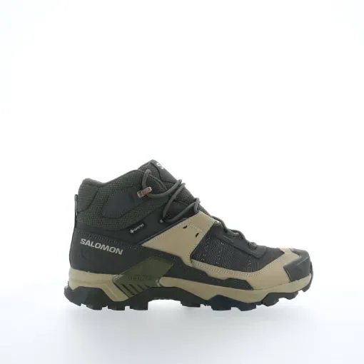 SALOMON - Men's X Ultra 5 Mid GTX Hiking Shoes - Peat/Gray Green/Blue Nights product image
