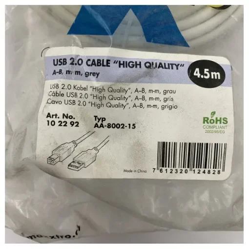 <div>Maxxtro Durable 4.5m USB 2.0 A-B Cable for Marine Electronics – Waterproof and Reliable Data Transfer</div> product image