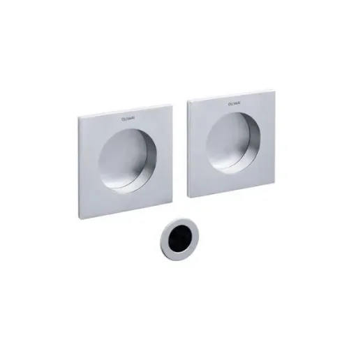 Olivari D129-CO Square Door Handle in Matte Chrome set product image