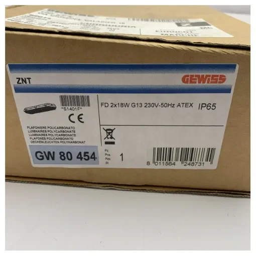 <p>Marine Grade Gewiss GW 80 454 Waterproof Polycarbonate Light Fixture IP65 ATEX Certified</p> product image