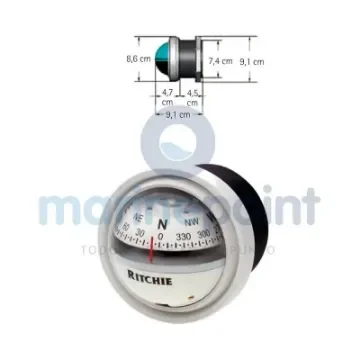 Ritchie - V-57 White Compass with Lighting - RITV-57W product image