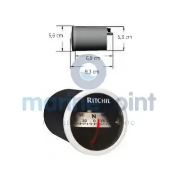 Ritchie - TX-21W White Flush-Mount Compass - RITX-21W product image