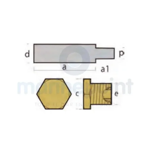 TECNOSEAL Zinc Cooling Anode with Cap - TEN02013T product image