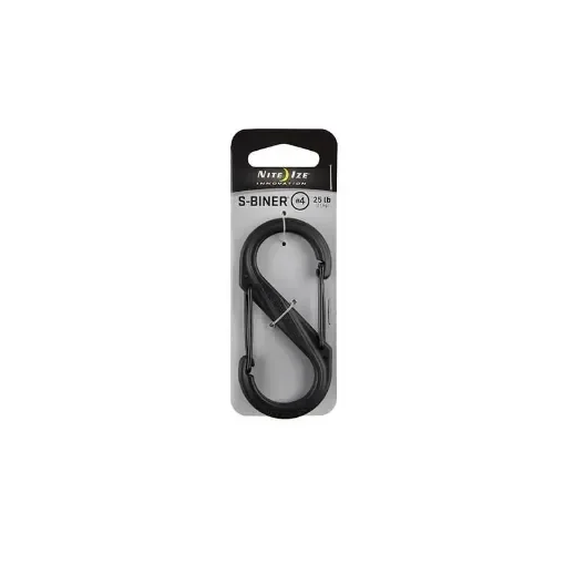 S-Biner Plastic Carabiner 4, Black, 11 Kg - SBP4-03-01BG product image