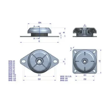 Mecanocaucho - BRB50 Silentblock Anti-Vibration - 135453 product image