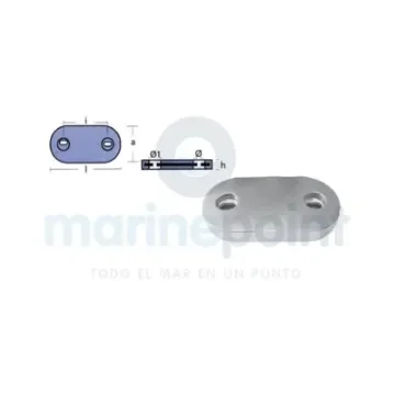 TECNOSEAL - Sea Ray Oval Plate Anode Zinc - TEN00266 product image