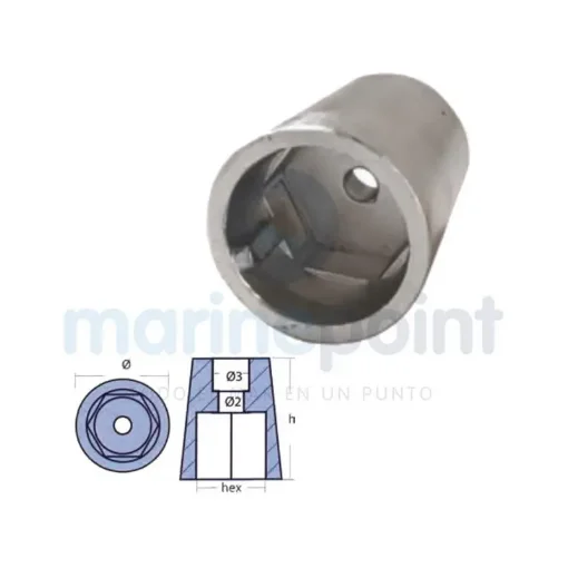 TECNOSEAL - Hexagonal Root Anode, 30mm Axle - TEN00401E product image