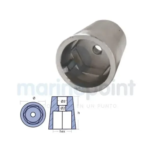 TECNOSEAL - Hexagonal Root Anode, Axle 35mm - TEN00402E product image