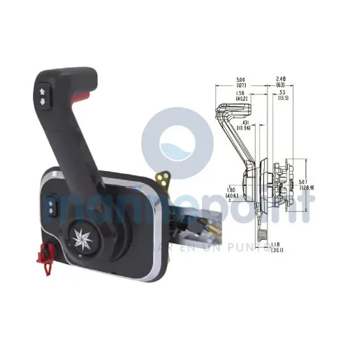 SeaStar-Dometic Black Side Control with Motor Stop - TXCHX8552P product image