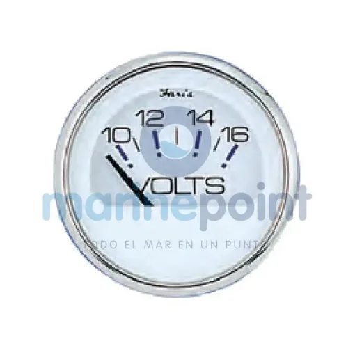 Faria 12V Voltmeter White Silver Ring - FA13805 product image