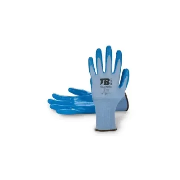Size 8 Gray Nylon Nautical Gloves with Blue Nitrile Coating - 700GAZTOUCH8 product image