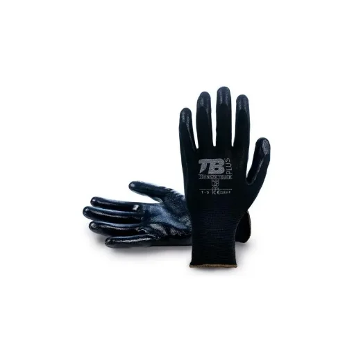 Size 10 Black Polyester and Nitrile Gloves - EXOLIVE700110 product image