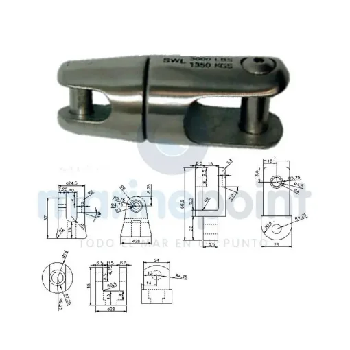 Anchor Swivel 10/12 - Stainless Steel Joining Shackle - GS71135 product image