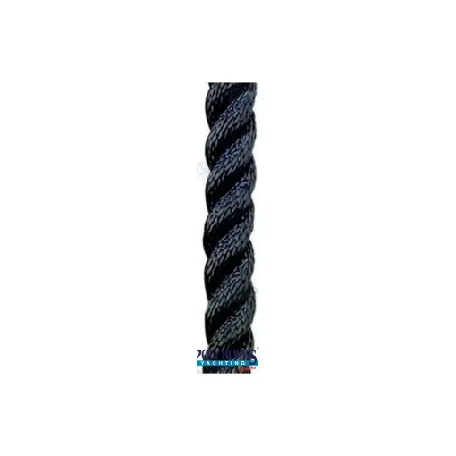 Poly Ropes - Black Polyester Three-Strand Laid 18mm Rope for Mooring and Anchoring - POL1210042118 product image