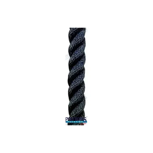 Poly Ropes - 14mm Black Polyester Three-Strand Laid Rope for Mooring and Anchoring - POL1210042114 product image