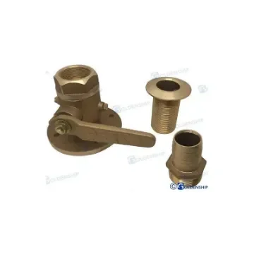 1-1/2” Reinforced Nylon and Stainless Steel Trim Through-Hull Hose with Valve - GS30042 product image