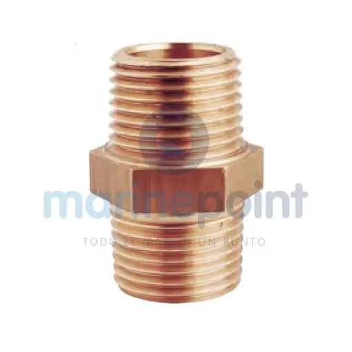 3/8” Double Thread Naval Bronze Nipple - GS30633 product image