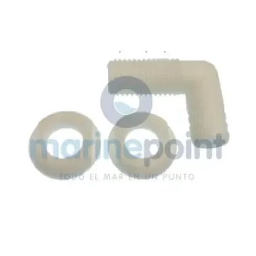 90º White Plastic Thru-Hull Fitting - RU61 product image