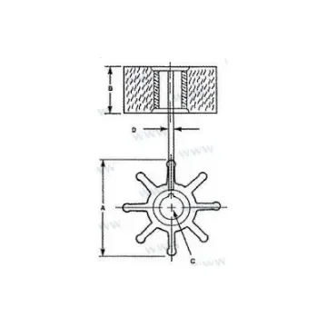 Drive Replacement Impeller for Sherwood Pump - SHE09979K product image
