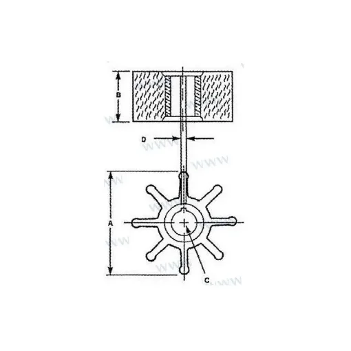 Drive Replacement Impeller for Sherwood Pump - SHE09979K product image