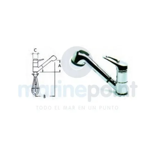 Single-Lever Chrome-Plated Brass Faucet with Pull-Out Shower - GS20240 product image
