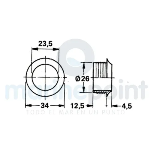 Matte Nickel Rosette, 16mm - 121160 product image