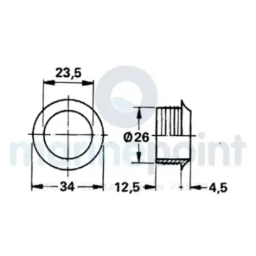 Button and Rosette with Chromed Push Button - 121189 product image