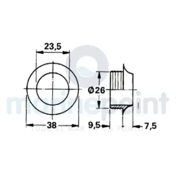 Chromed Button and Rosette with 13mm Push Button - 121188 product image
