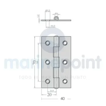 Stainless Steel P&S Hinge for Marine Use - 127133 product image