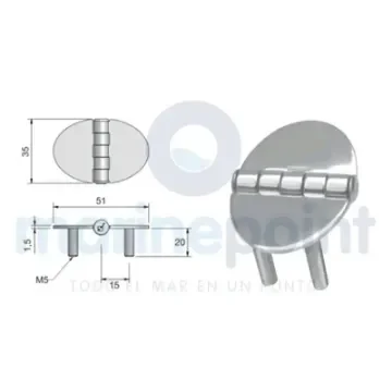Flat Eliptical Stainless Steel Hinge - 127201 product image