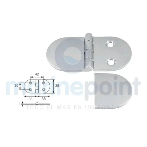 Round Cover Hinge Inox 316 - 127212 product image
