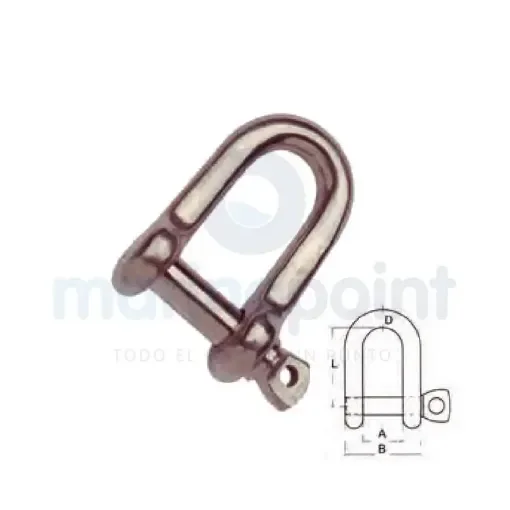 22 Mm Short Straight Stainless Steel Shackle - GS71011 product image