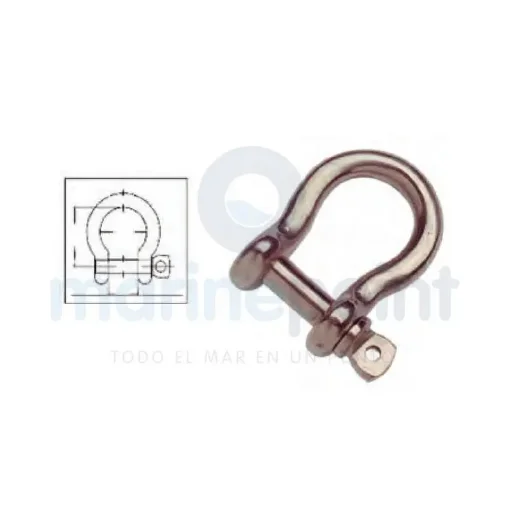 25 Mm Diameter Dee Shackle AISI-316 Stainless Steel - GS71031 product image