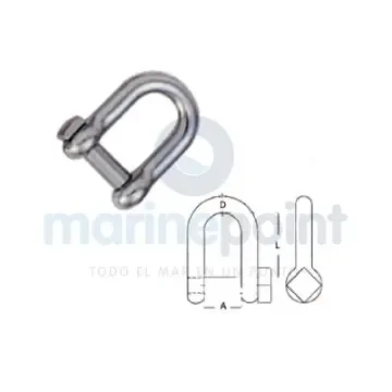 14mm Stainless Steel Aisi-316 Short Screw Shackle - GS71061 product image