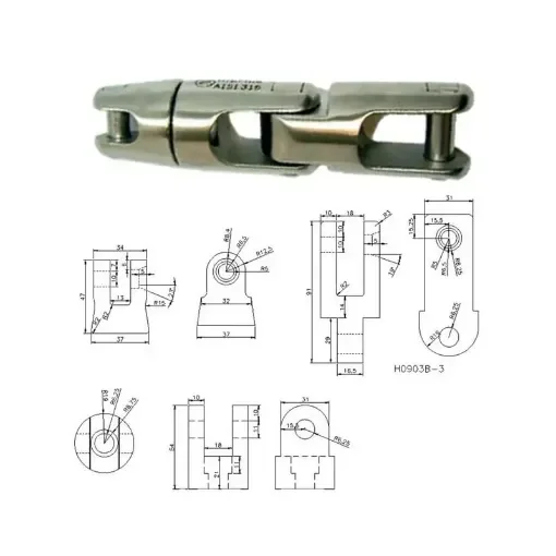 Cardan Anchor Swivel 6/8mm - GS71133 product image