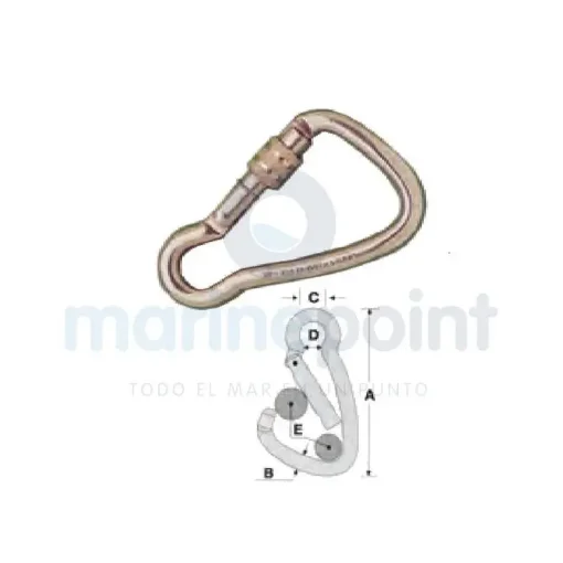 KONG Open Harness Carabiner, 8mm with Safety - GS71317 product image