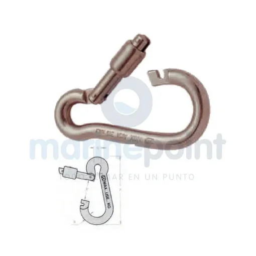 10 Mm Stainless Steel Aisi-316 Locking Carabiner - GS71334 product image