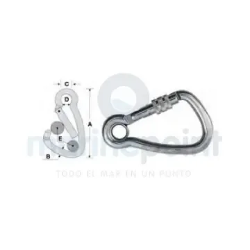 KONG - 8 Mm Stainless Steel Locking Carabiner - GS71340B product image