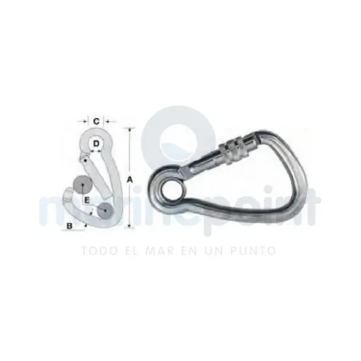 Closed Stainless Steel Carabiner with Lock - GS71342 product image